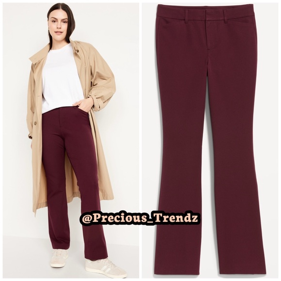Old Navy Pants - Old Navy High-Waisted Pixie Flare Pants Size 0 “Burgundy”